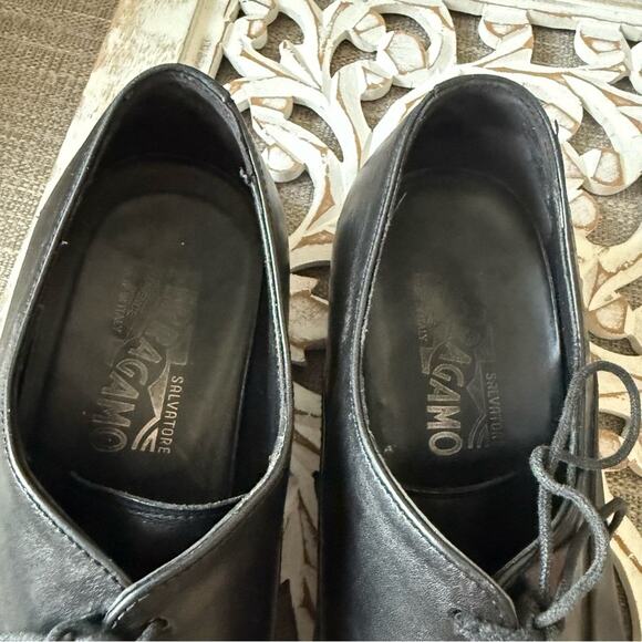 Salvatore Ferragamo Black Leather Oxford Shoes Men’s 9.5 main image 6